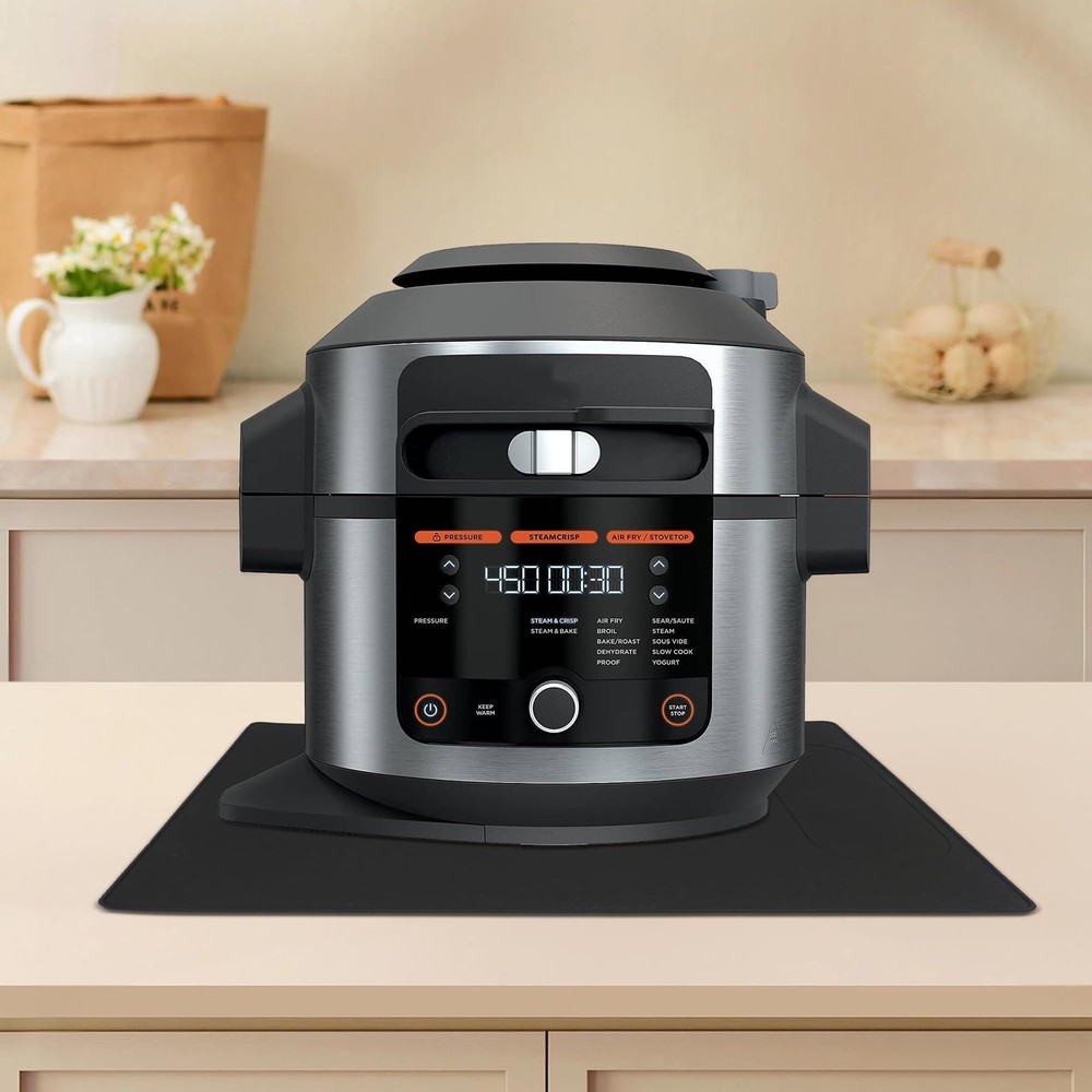 Silicone Mat Under Coffee Machine With Lip Automatic Machines Accessory, Blac...