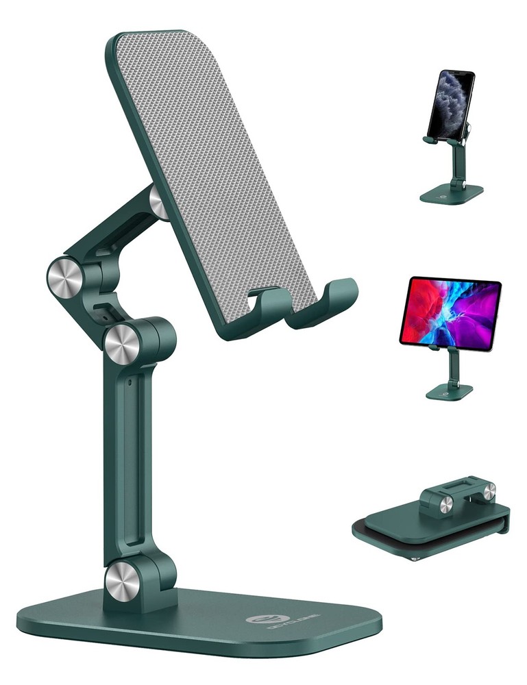 OCYCLONE Phone Stand, Adjustable Height and Angle Foldable Cell Green