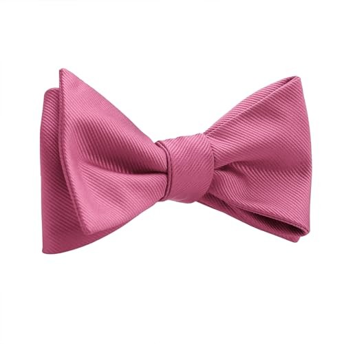Men's Woven Self Tie Bow Tie and Pocket Square Men's Formal Wear 018-pink
