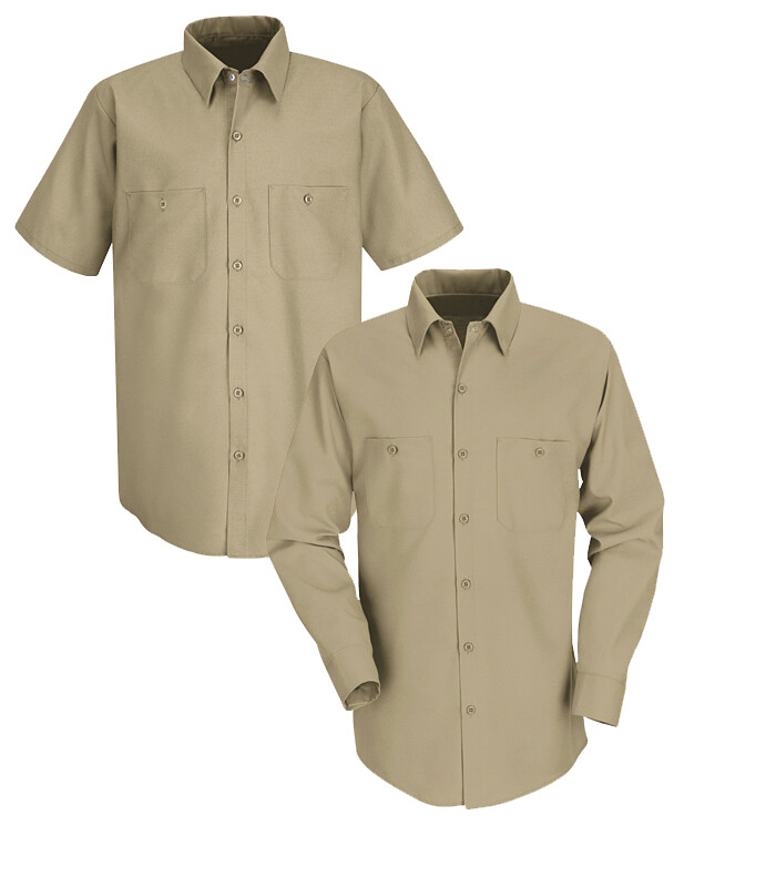 Red Kap Men's Industrial Work Shirt Long Sleeve 2 Pocket Uniform