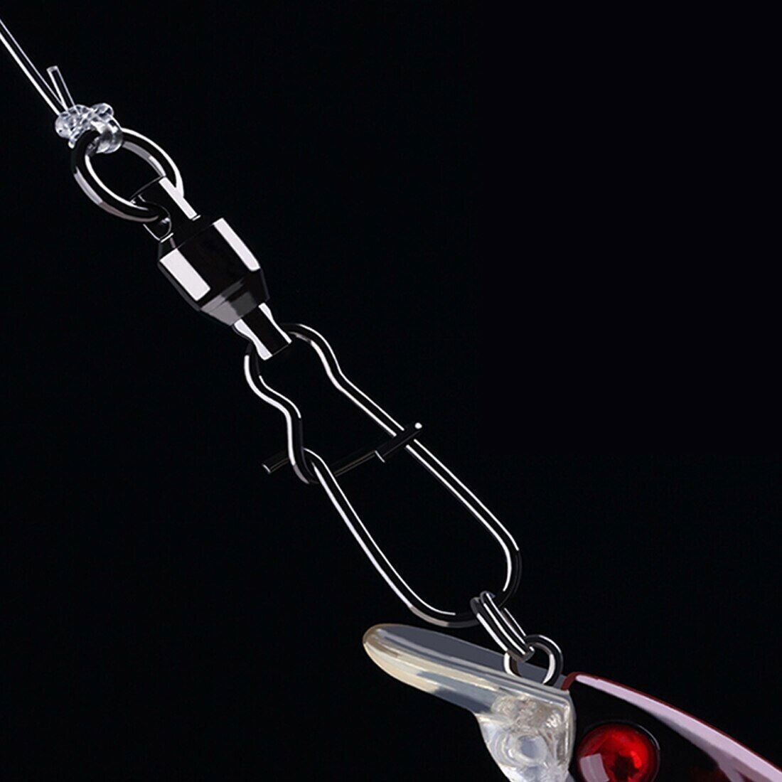 20~100Pcs Ball Bearing Snap Swivels with Crane Duo Lock Snap Tackle 22LB~276LB