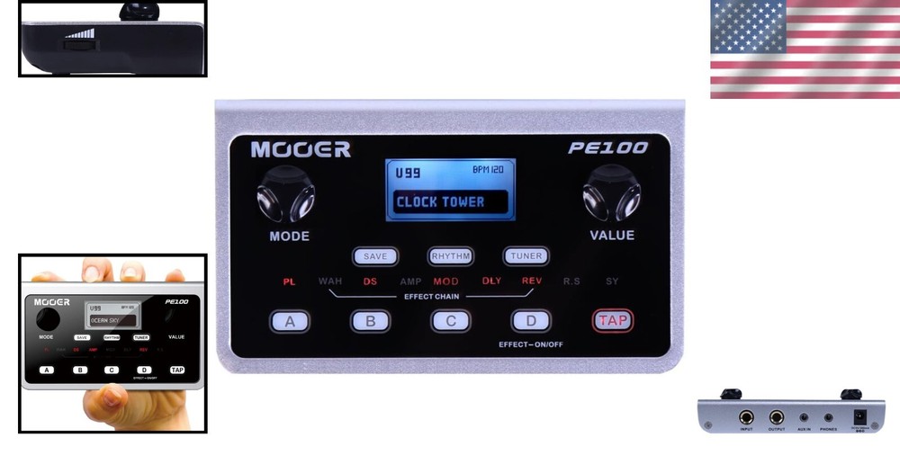 Guitar Practice Pedal PE100 - Touch Controls, Quick Recall & 40 Drum Patterns