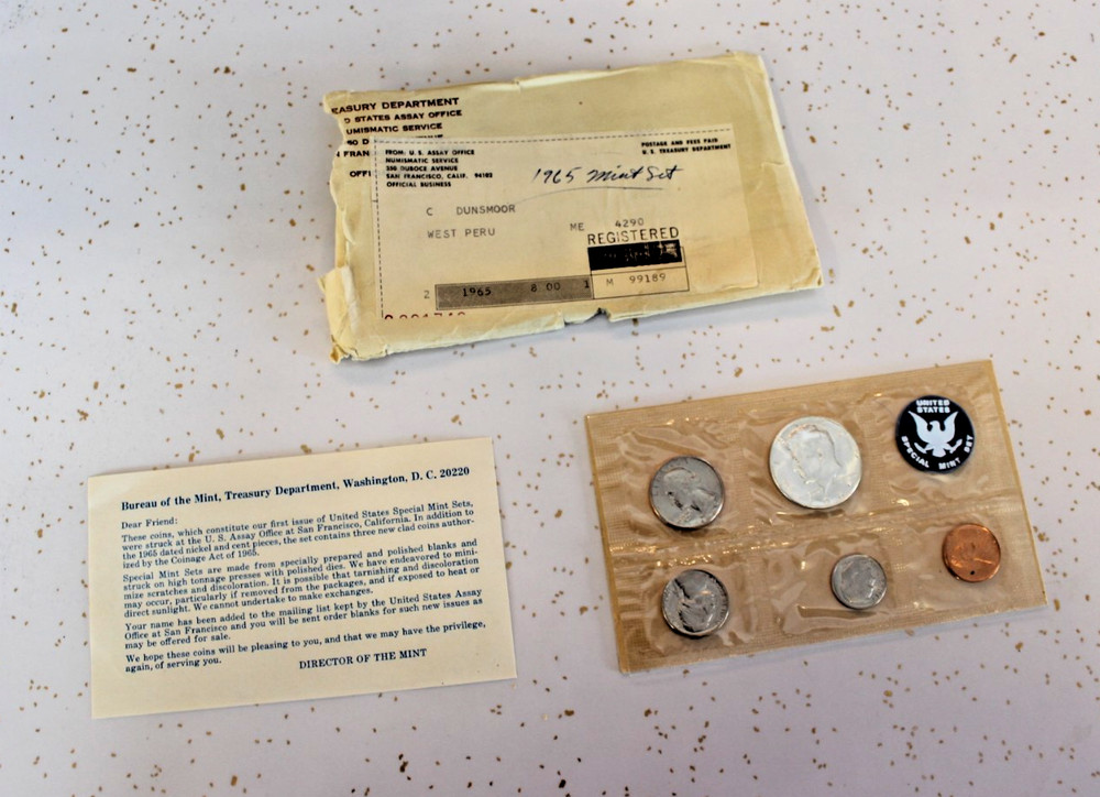 1965 U.S. Special Mint Coin Set in original envelope including paperwork.