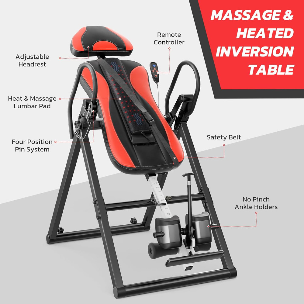 Inversion Table Massage & Heat Inversion Table 2025 New Inversion Table for Back