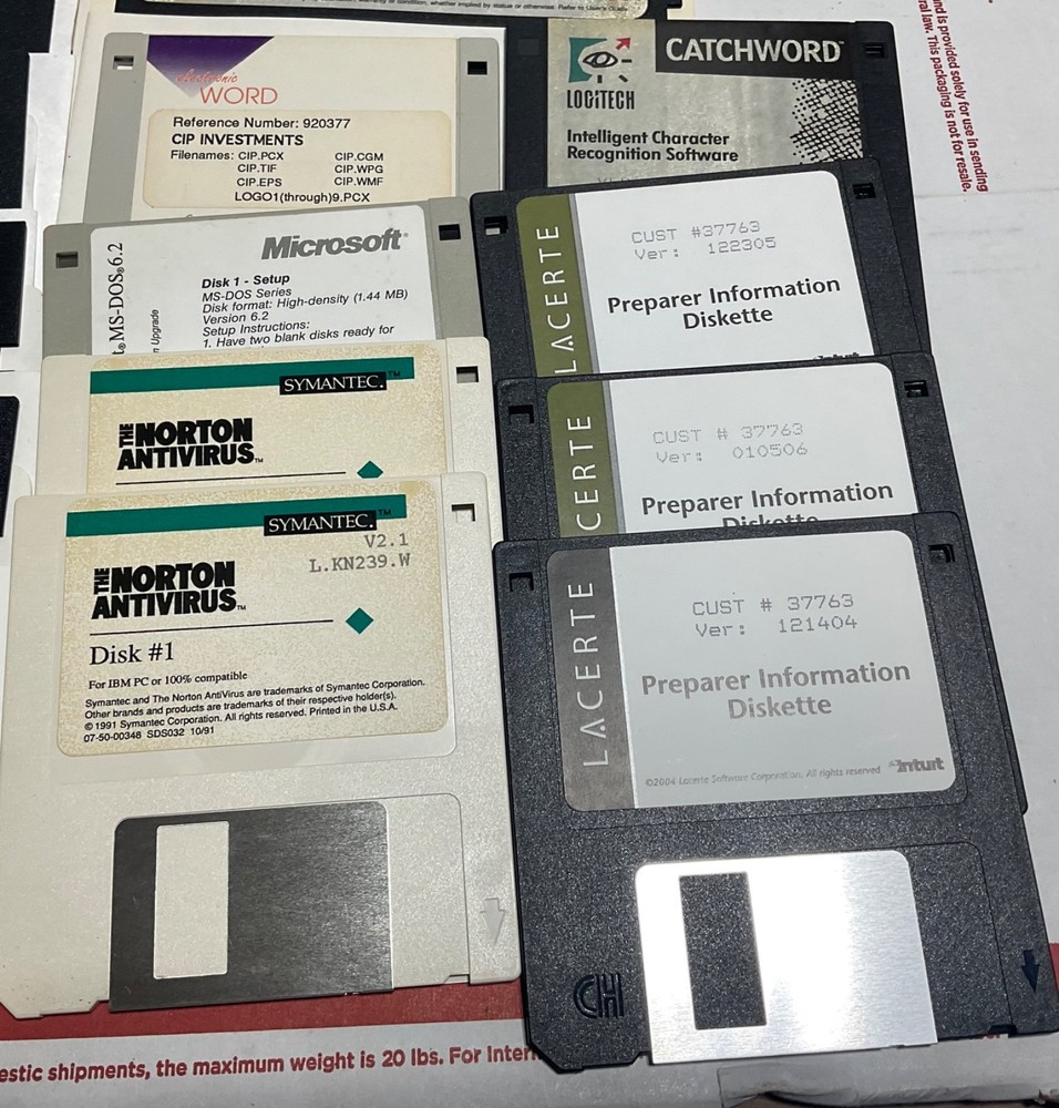 Microsoft MS-DOS Operating System Version 5 5.25" Floppy Disk Install Plus More