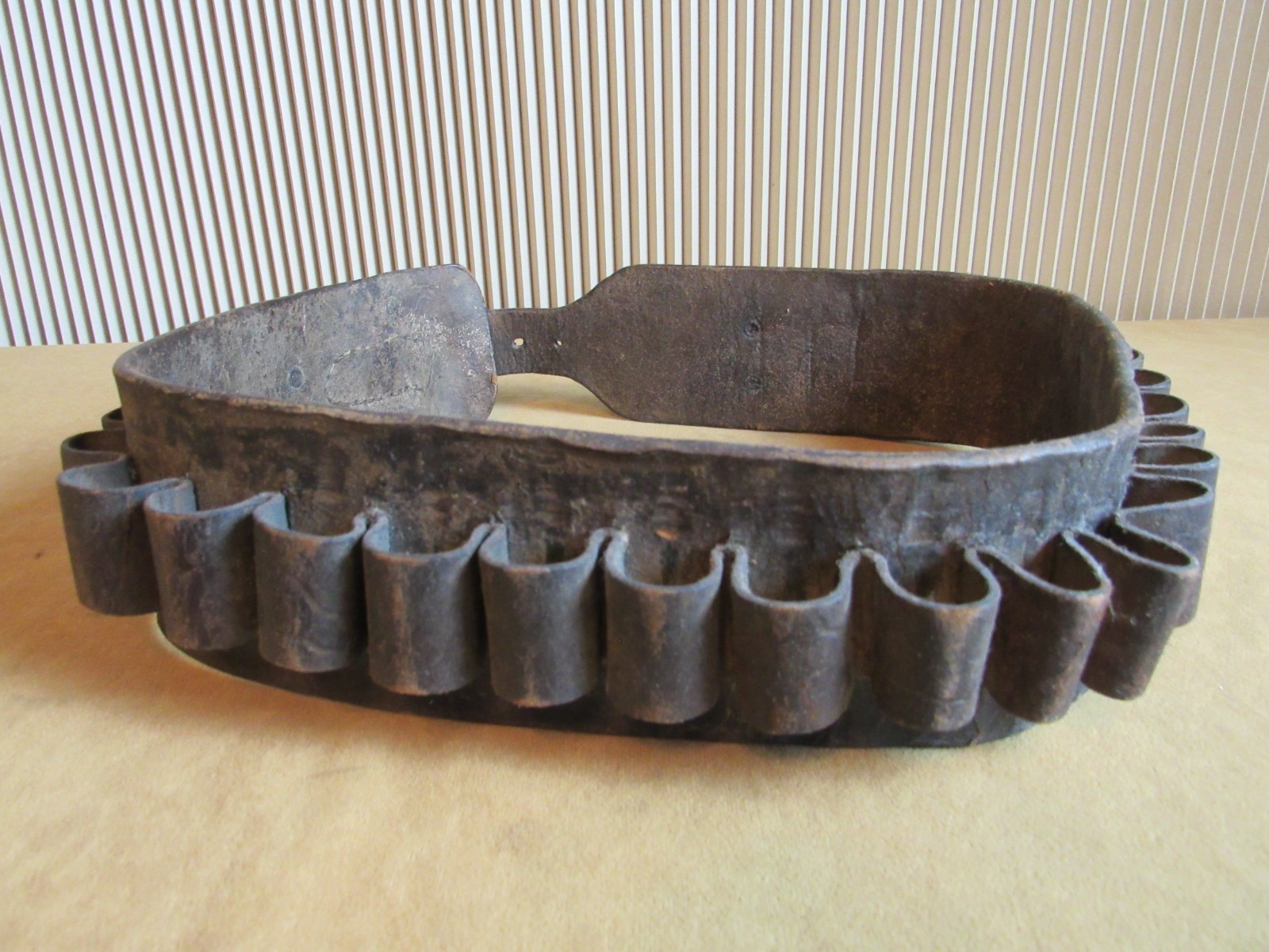 Unusual Antique Indian Wars Rare Shotgun Belt US Stamped