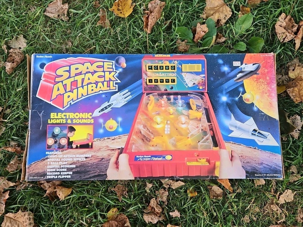 Space Attack 1989 Playtime Products Tabletop Pinball Machine No Score Function