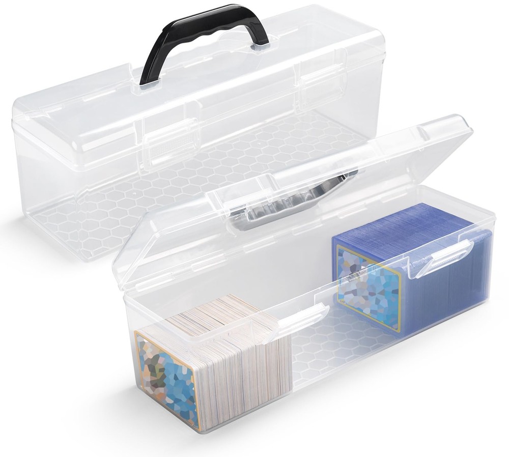 Toploader Storage Box for 200 Trading Cards, Plastic Playing Card Case