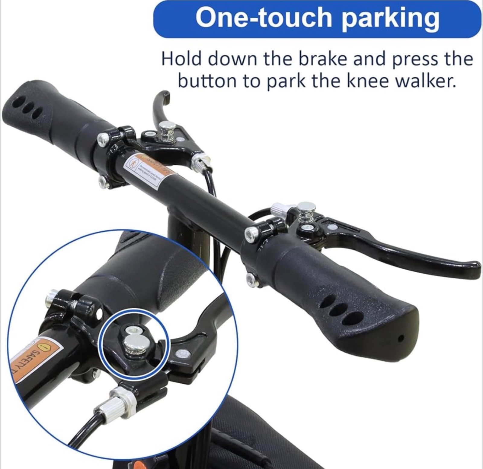 BlessReach - Steerable Knee Scooter for Adults With Dual Braking System (Blue)