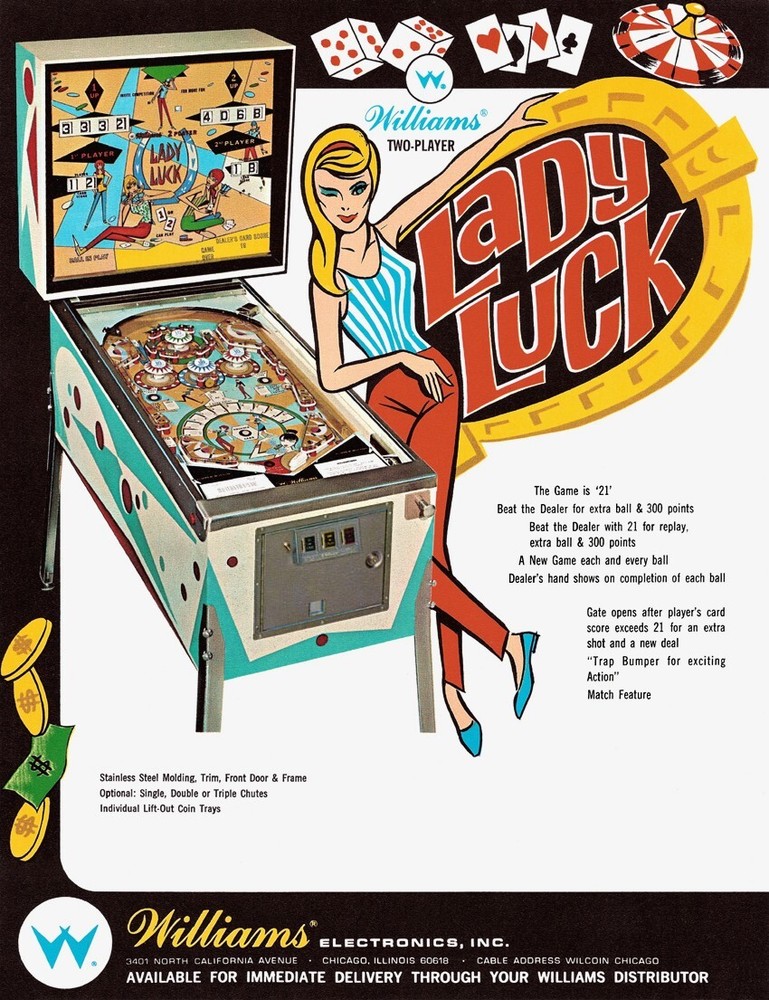 1968 Williams Lady Luck Pinball Machine Rubber Ring Kit