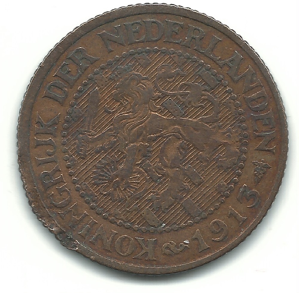 A HIGHER GRADE 1913 NETHERLANDS 2 1/2 CENT-JAN259