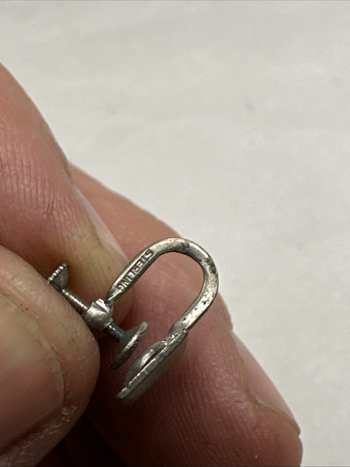 TWO WW2 US ARMY EARRINGS SWEETHEART MILITARY Sterling Silver