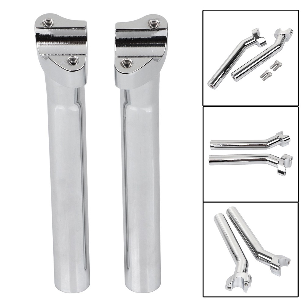 Chrome CNC 8 1/2" Pullback Handlebar Risers For Harley Dyna Fat Street Bob FXDB