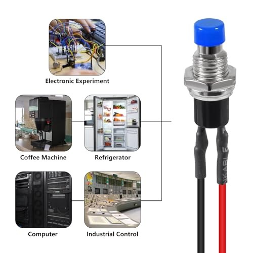 6Pcs 7mm Momentary Mini Push Button Switch SPST NO Normally Open 2 Pin Blue