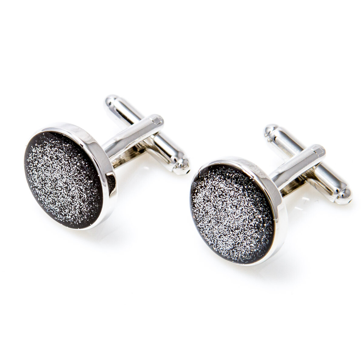 MRCUFF Black Diamond Dust Tuxedo Cufflinks & Studs Set bulk packed