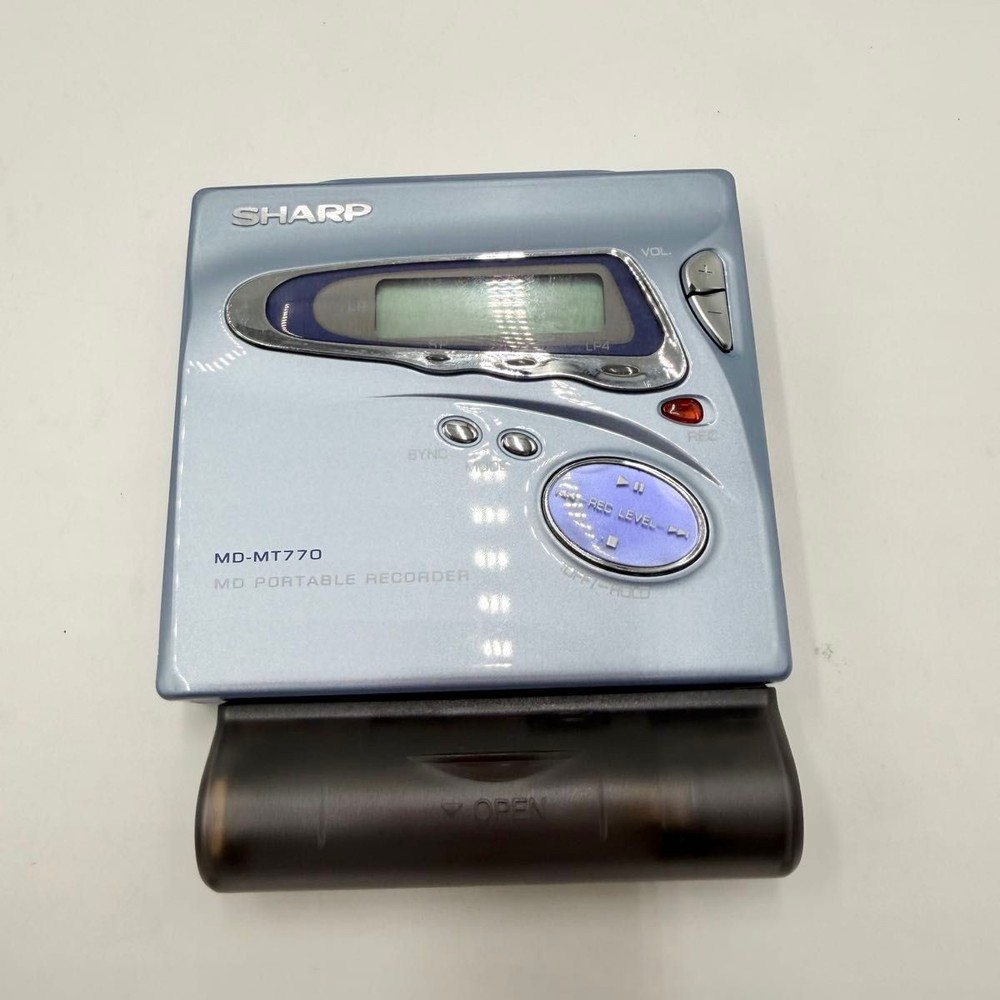 SHARP MD-MT770 Portable MiniDisc MD Player Recorder NetMD Blue With Box