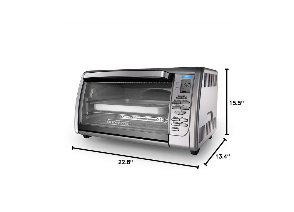 Black+Decker Countertop Convection Toaster Oven, 8 One-touch Cooking Function...