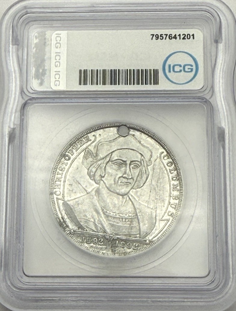 1893-Chicago Columbian Exposition, SCD HK-159, ICG MS 62-Columbus Aluminum
