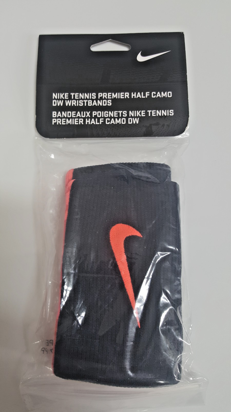 Nike Tennis Premier Half Camo DW Wristbands Unisex Black Orange AC3764-042