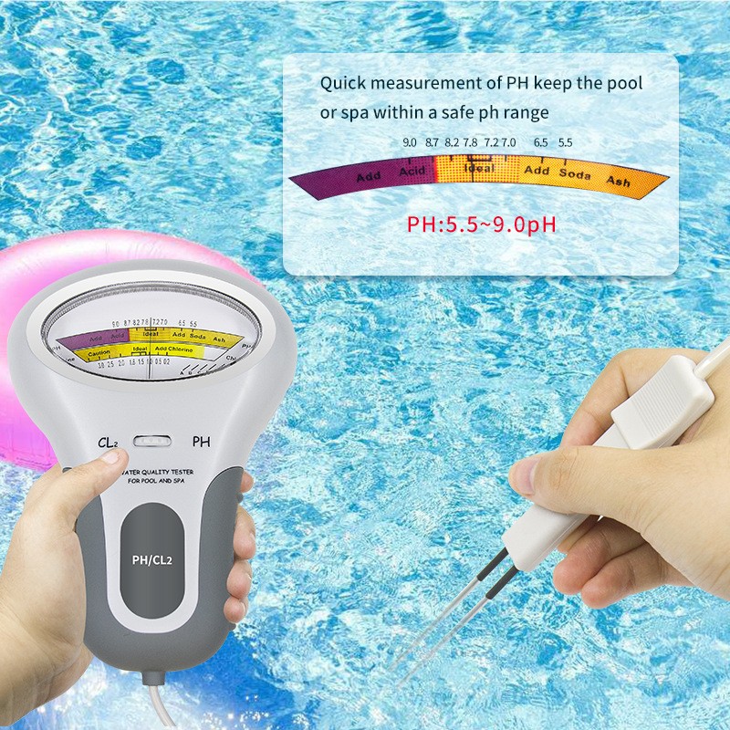 Easy Operate Ph Cl2 Tester With Probe Large Screen Displays Abs Material