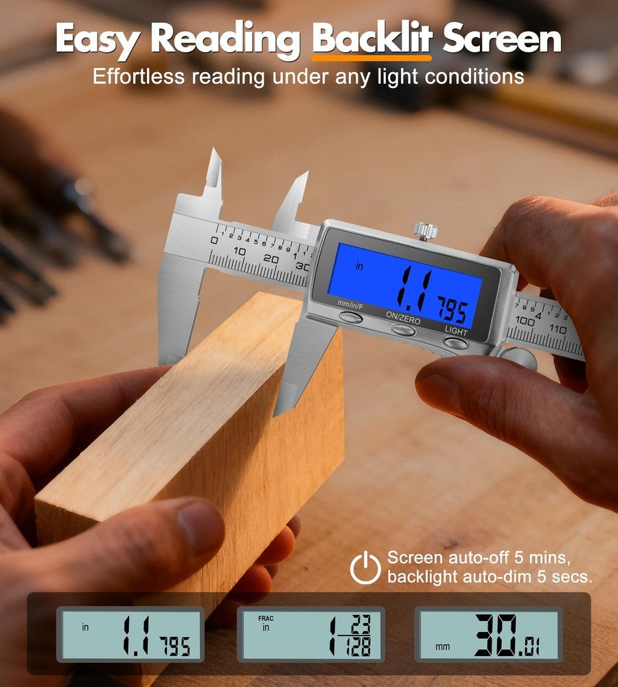 Digital Calipers Measuring Tool 6 Inch | Rechargeable Digital Vernier Caliper...