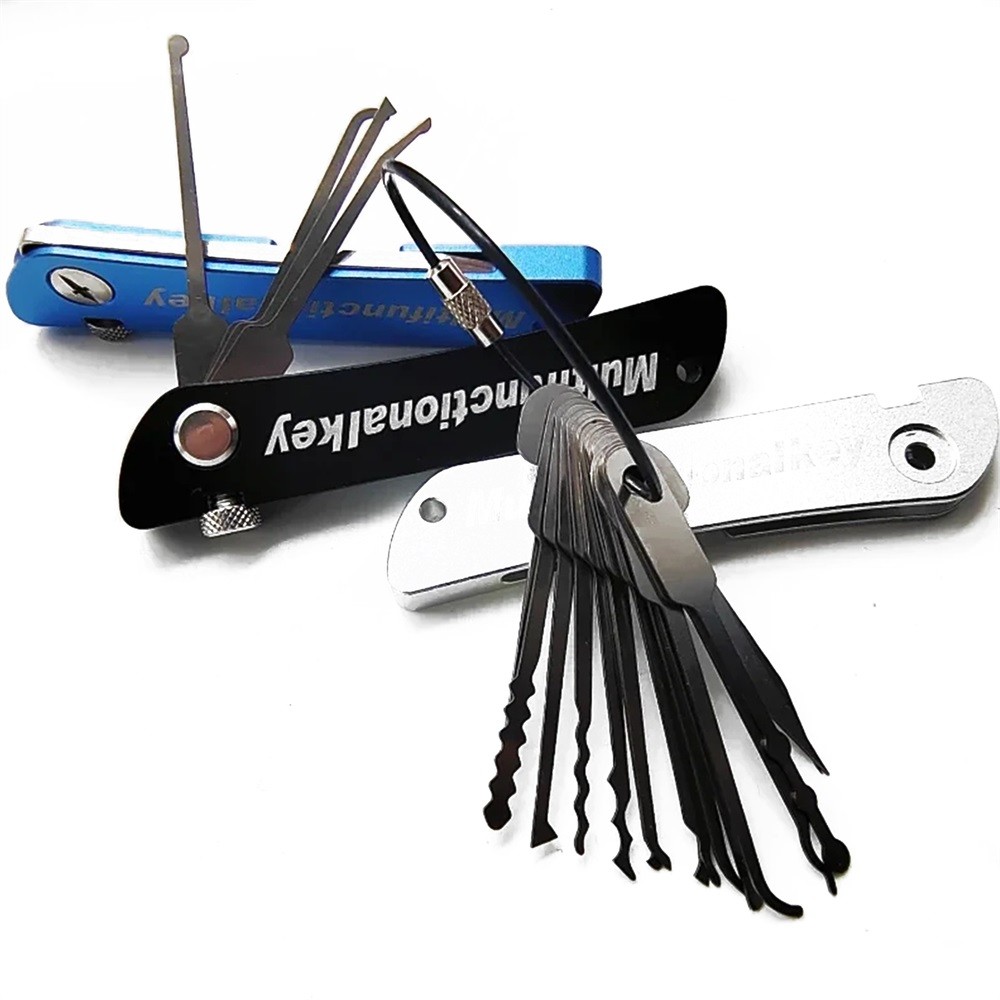 21Pcs Stainless Steel Portable Key Practice Set Professional Key Door Open Tools