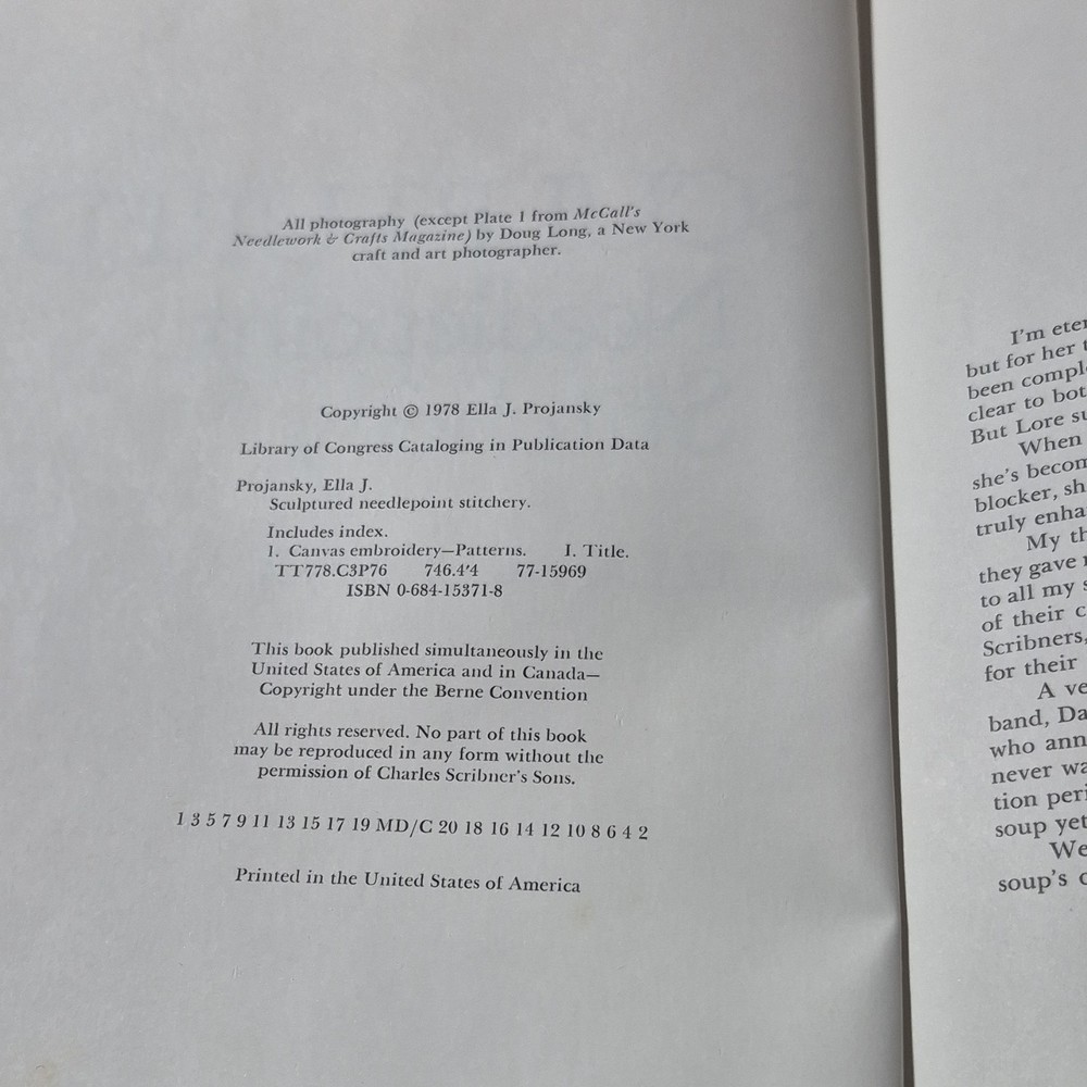 Charles Scribner's Sons Sculptured Needlepoint Stitchery Book