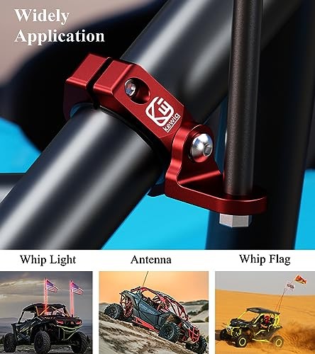 2PCS Whip Light Mount, Solid Aluminum Alloy UTV Flag Mounts, Off-Road LED