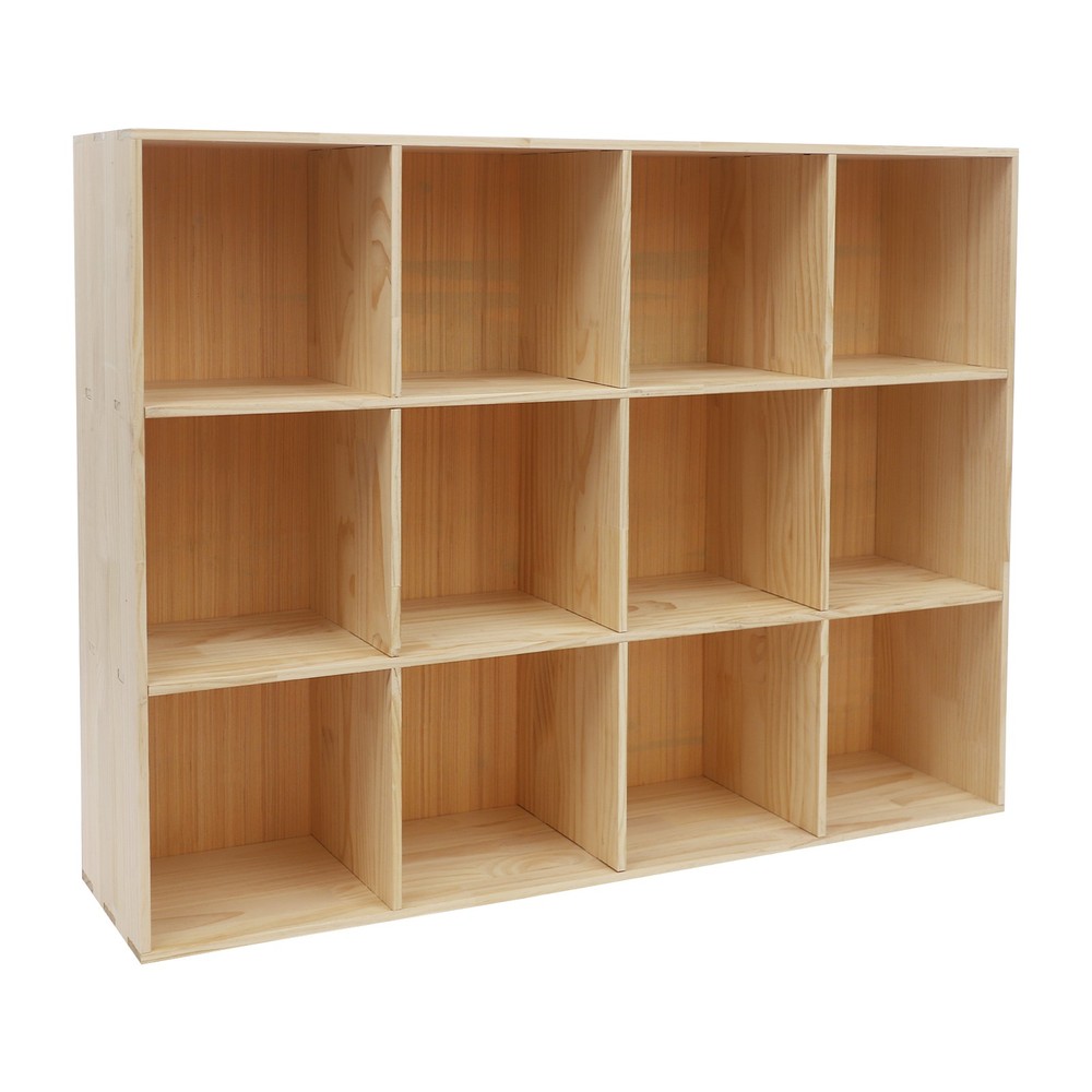3 Tiers Storage Cabinet Rectangular 12-Cube Storage Shelf Bookcase 120cm