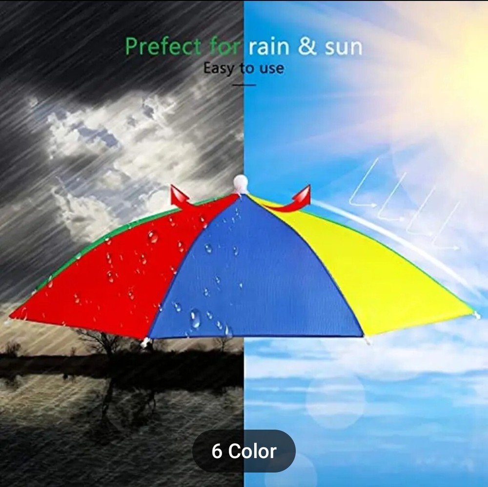 Umbrella Hat Sun Rain Folding Multifunction Adjustable Outdoor Headgear