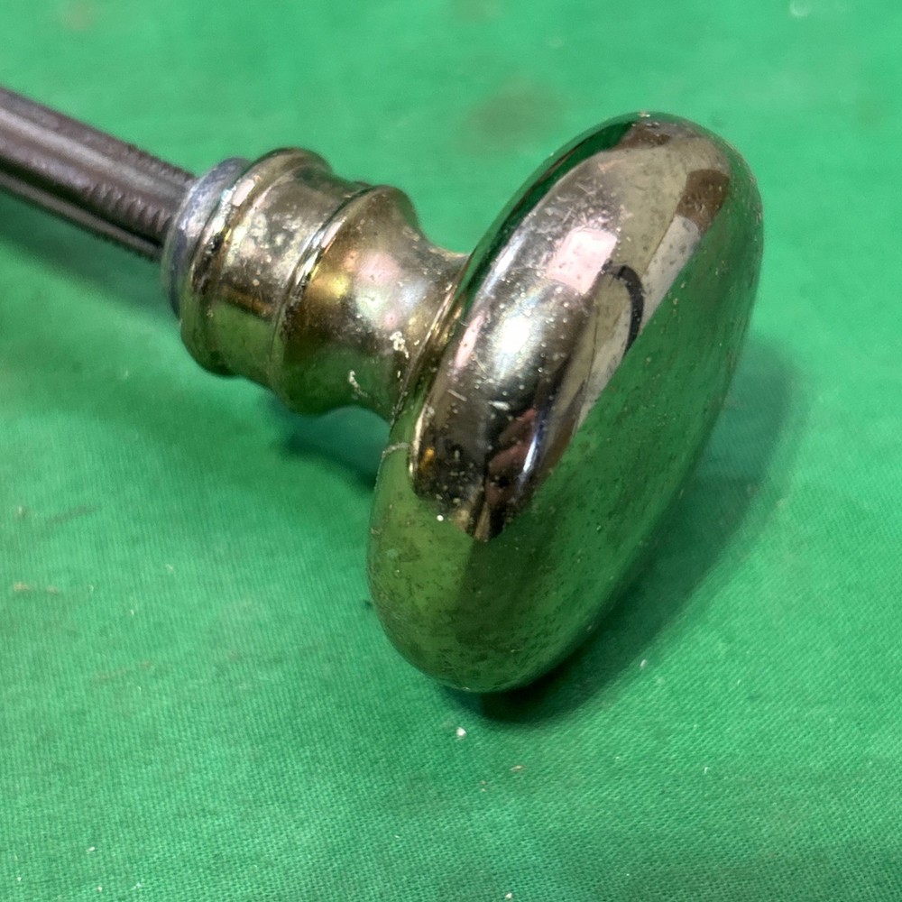 Two 2” Antique Brass Door Knobs W/ Treaded Spindle