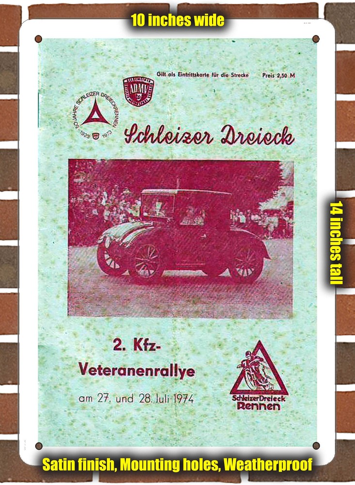 Metal Sign - 1974 Schleizer Dreieck Racing Program - 10x14 inches