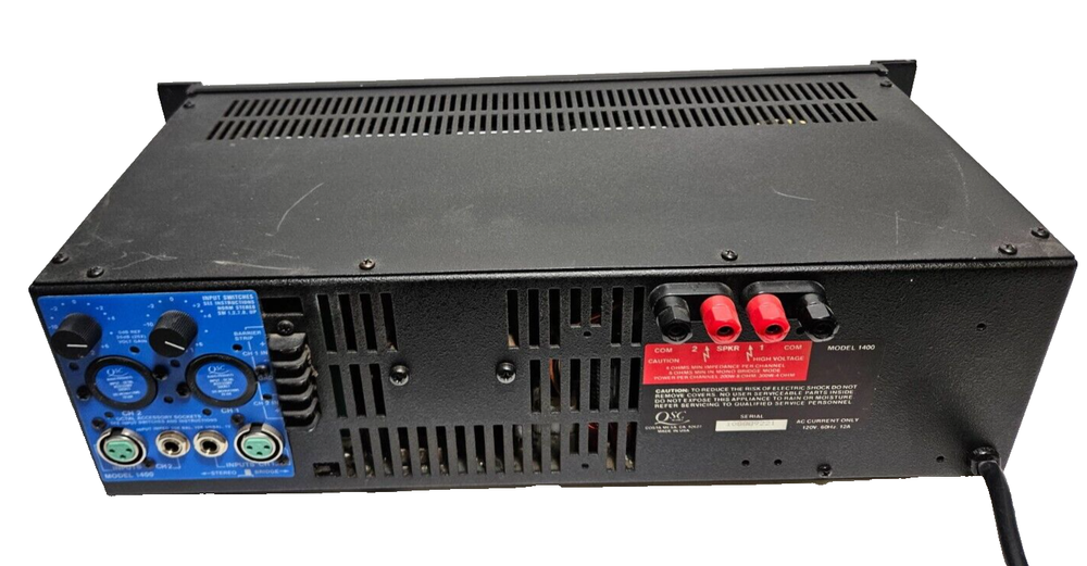 QSC Model 1400 200W@8 Ohms Power Amp- Turns On- Pulled From Working Environment