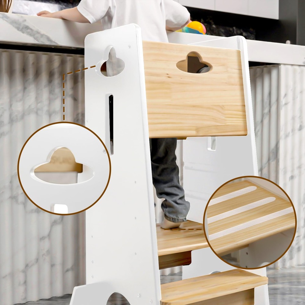 COSYLAND Toddler Standing Tower - Adjustable Height Kitchen Stool - Super Stable
