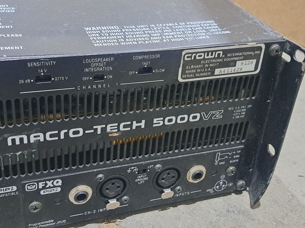 Crown Macro-Tech 5000vz MA-5000VZ Macrotech L5-30 5000W