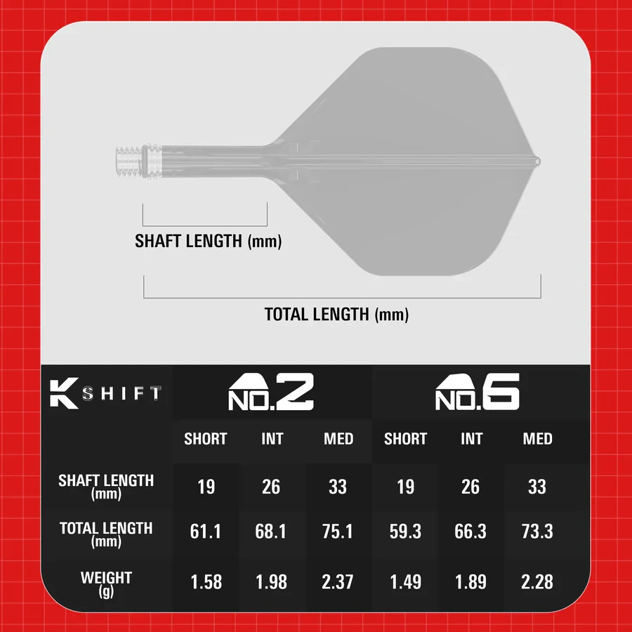 NO2 STANDARD BLACK MEDIUM TARGET K-SHIFT 1 PIECE SHAFT AND FLIGHT