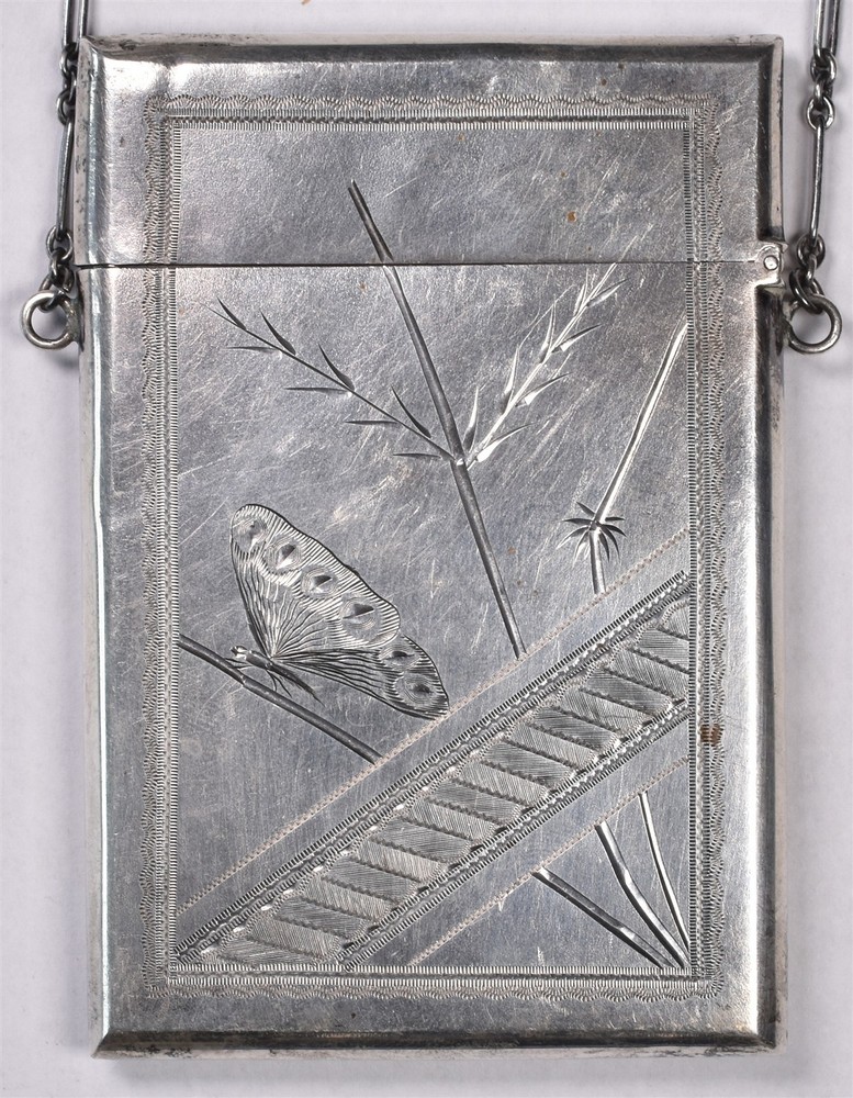 Sterling 1879 Gorham Vesta Japanesque Card Case