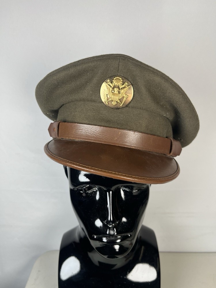 WWII US Wool Army Enlisted Mans Cap Visor Hat