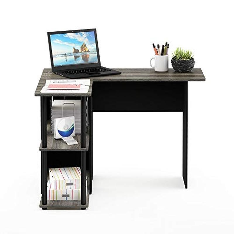 L Shape Computer Desk W/ Bookshelf Sturdy Construction Easy Assembly Home Office