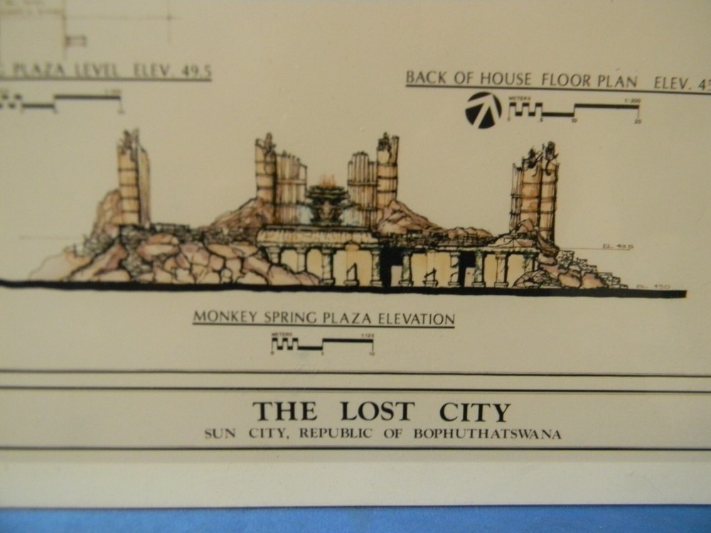 Architecture Plan SUN CITY Resort BOPHUTHATSWANA "Monkey Spring Plaza"