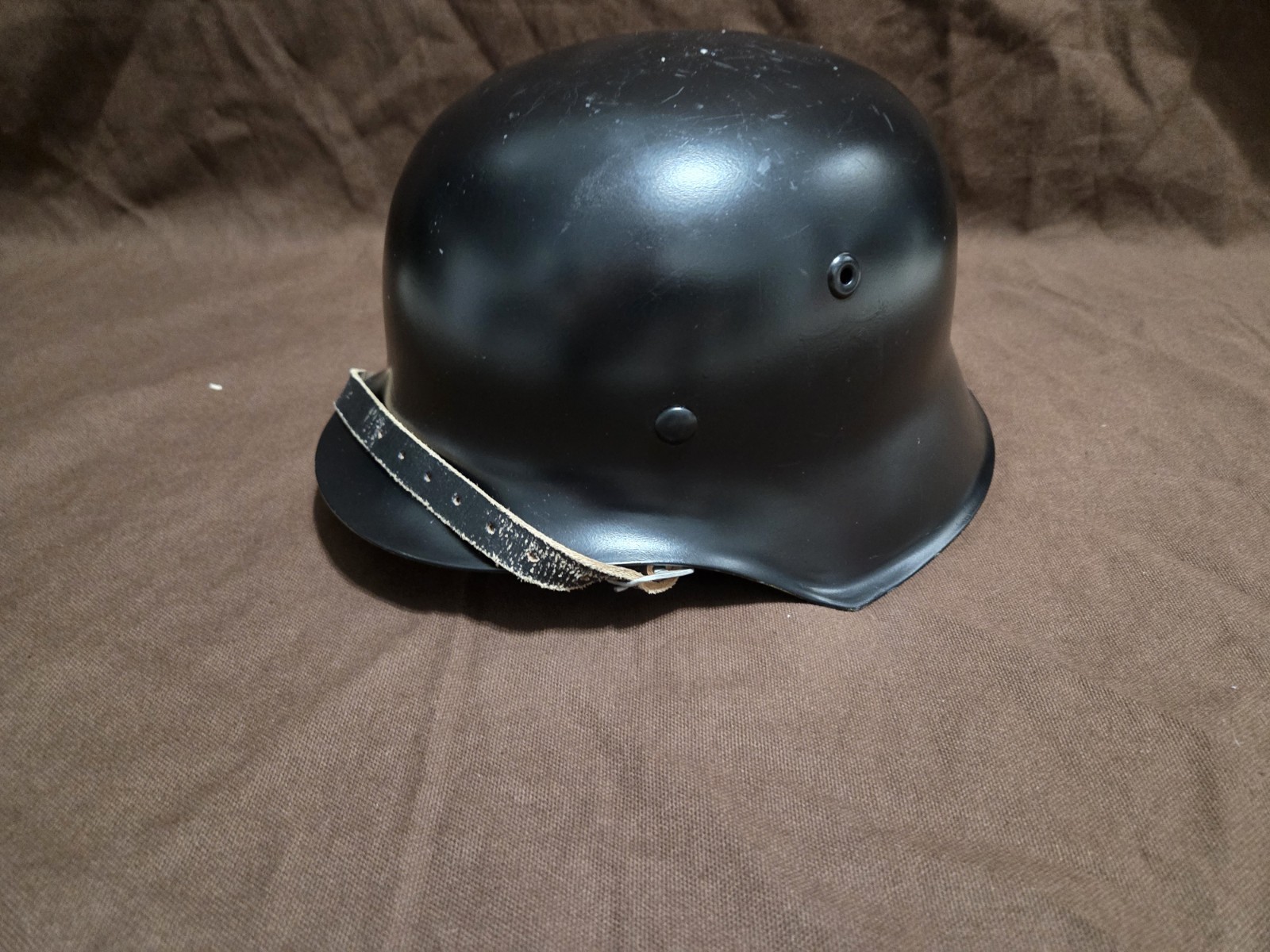 WWII German Repro Helmet Painted Black