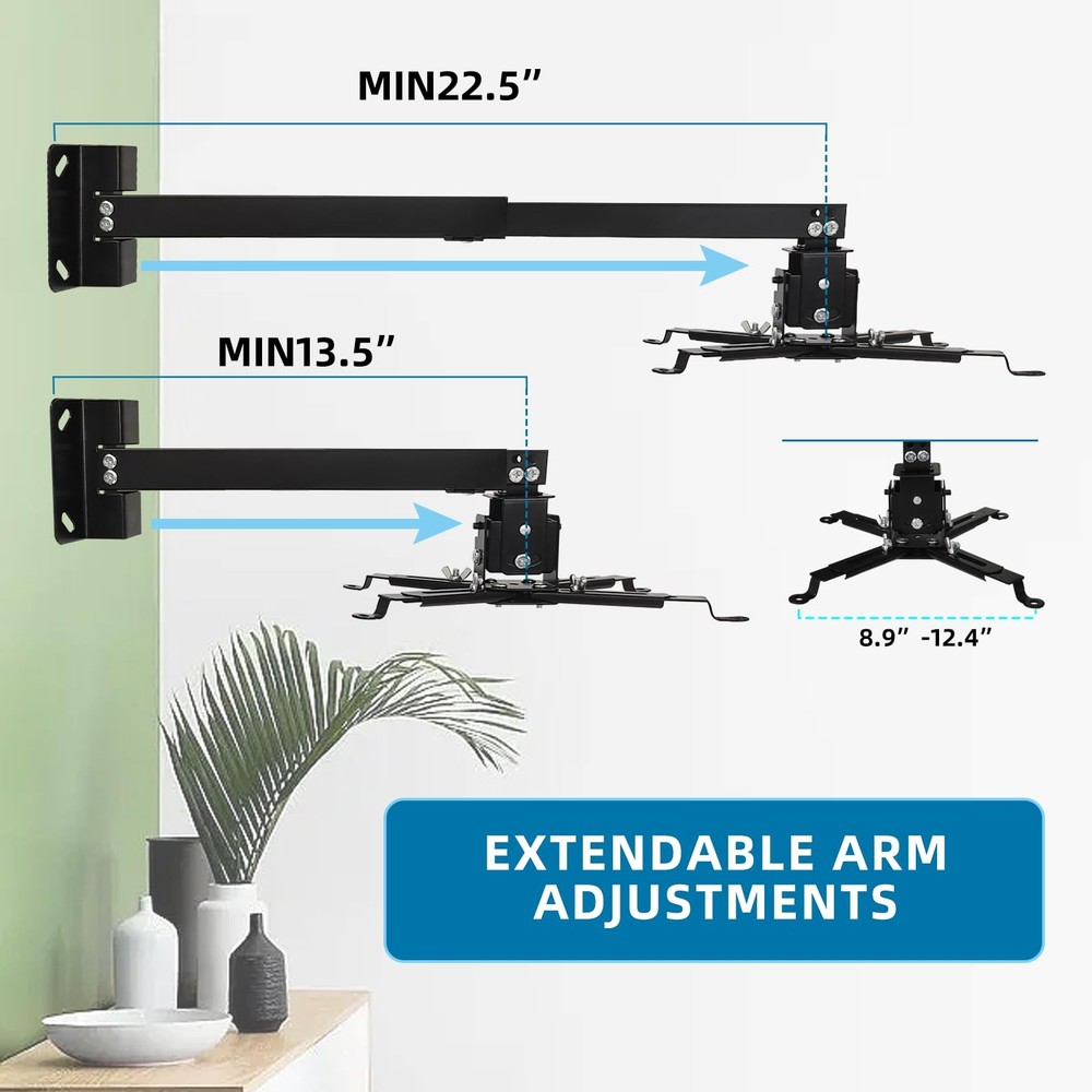 Solarsea Projector Mount,Ceiling Wall Mount, Universal Projector Mount with 2...