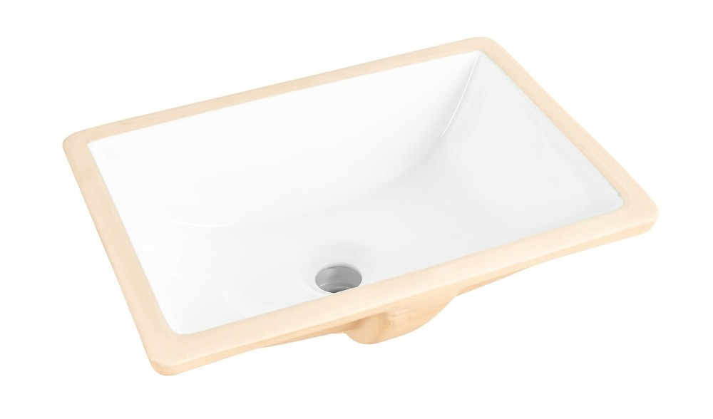 Fiore 18x13 Rectangle Undermount Bathroom Sink, Vitreous Ceramic Lavatory White