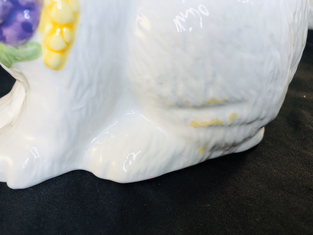 Easter Bunny Ceramic Candy Dish and plush