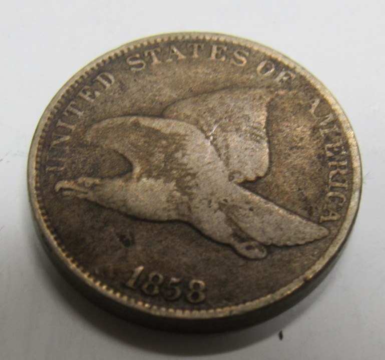 UNITED STATES 1858 FLYING EAGLE ONE  CENT  VG   CONDITION *