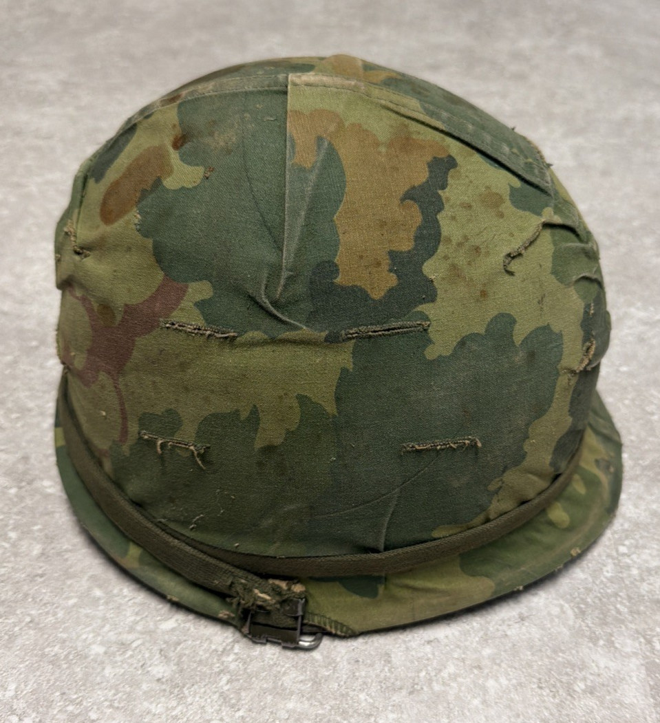 Vietnam WWII Steel Pot FRONT SEAM Helmet Mitchell Cover Liner NICE
