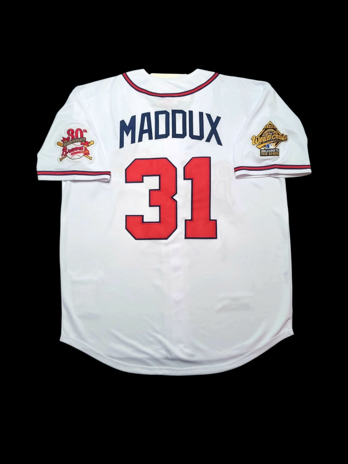 Greg Maddux Atlanta Braves 1995 Home White Men's Baseball Jersey
