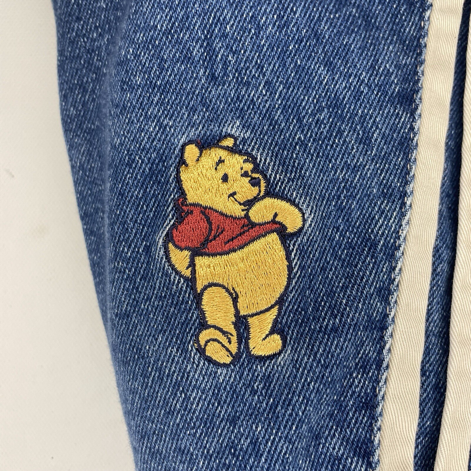 vintage Winnie The Pooh varsity jacket Disney denim bomber loyal true crew rare