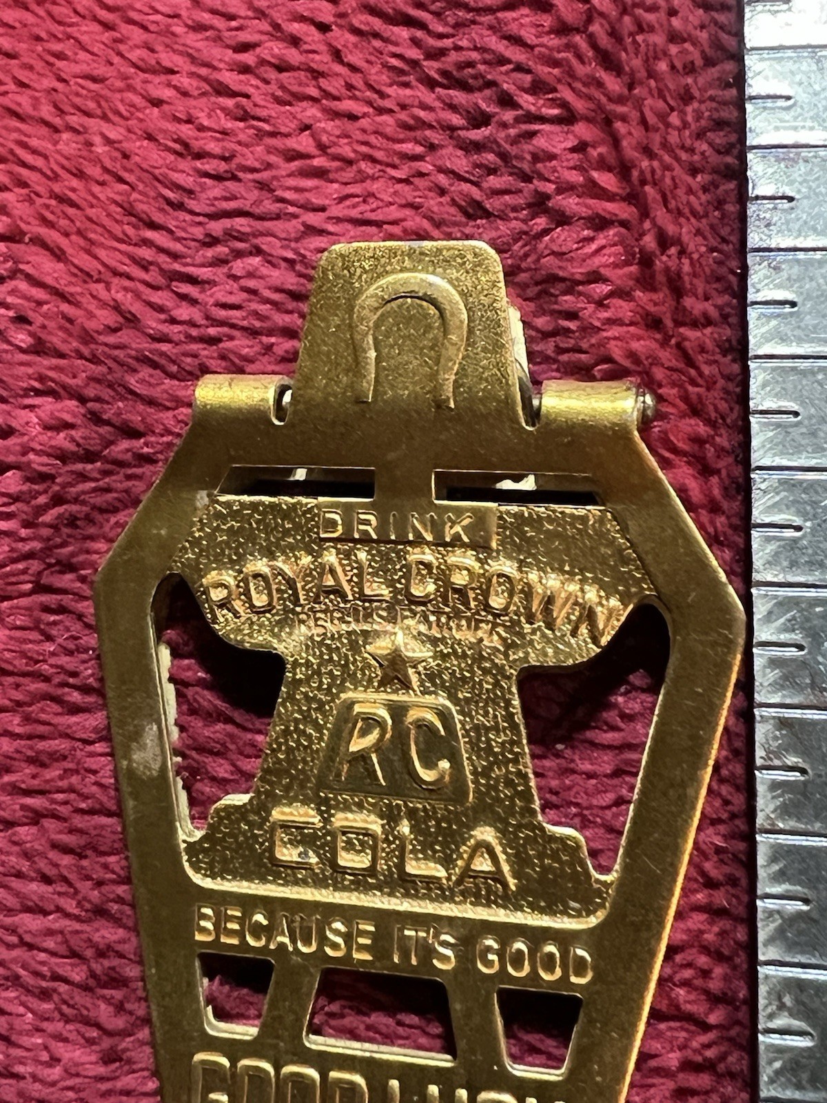 Vintage Good Luck Royal Crown RC Cola Money Paper Clip, Double Sided.