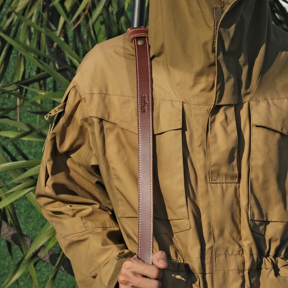 2 Point Leather Gun Sling - Adjustable Strap, Quick Release Swivels for Rifle